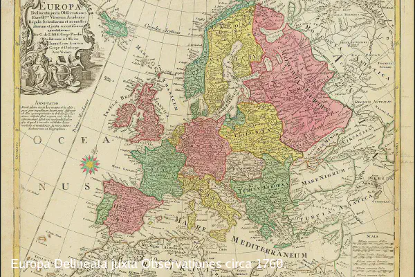 Europa Delineata juxta Observationes circa 1760.